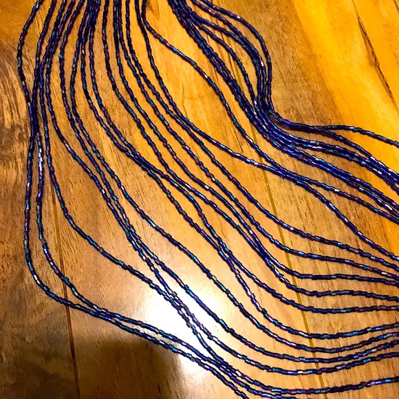 Vintage Multi Strand Beaded Choker  💙 - Picture 3 of 8
